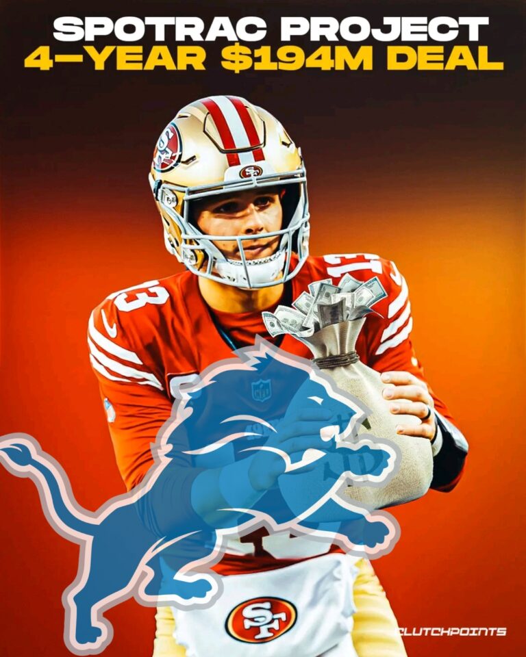Spotrac Co-Founder Projects Brock Purdy  Land Massive Four-Year, $194 Million Contract With The Lions