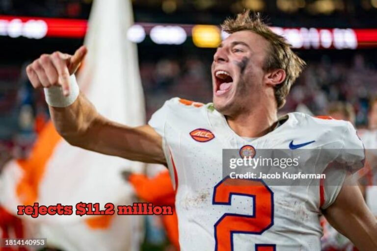 breaking:Clemson tigers QB Cade Klubnik has reportedly turned down a massive $11.2 million NIL offer from Alabama, reaffirming his commitment to finishing his college career with the Clemson tigers….